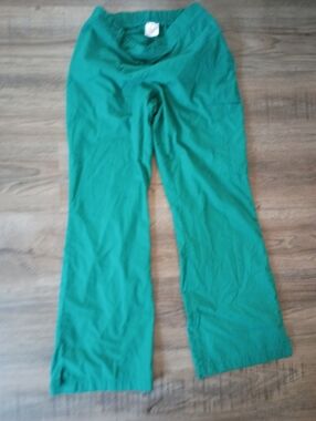 Butter Teal Green Elastic-Waist Scrub Pants